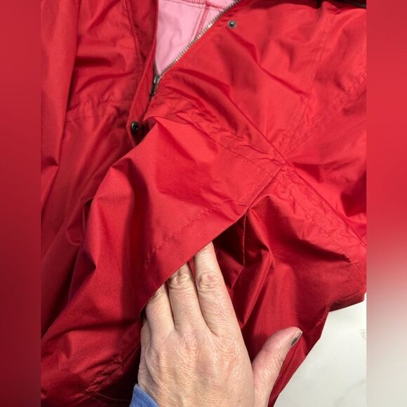 Woolrich Red Raincoat, Lightweight, Hooded, Zipper & Button Closure, Women's XXL - Picture 10 of 16